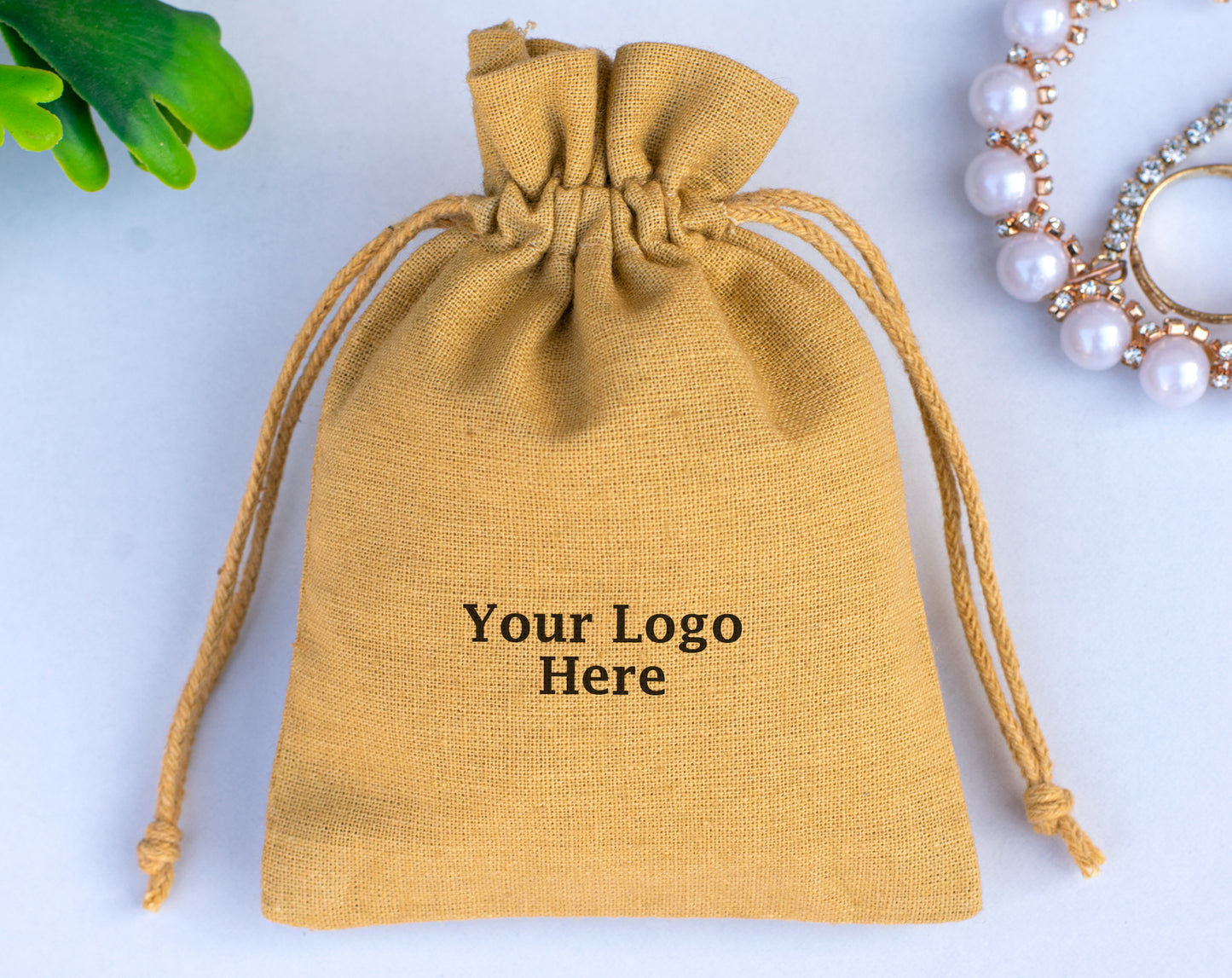 100pcs Eco-Friendly Cotton Drawstring Pouch With Logo in Wholesale