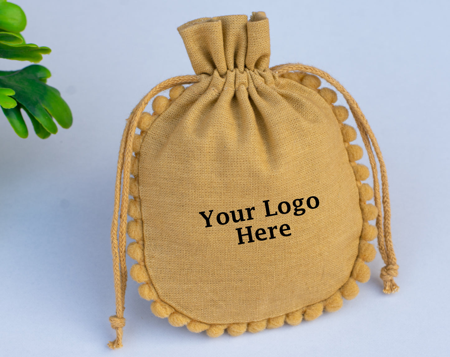 100pcs Pure Organic Designer Drawstring Pouch With Logo For Jewelry Packaging