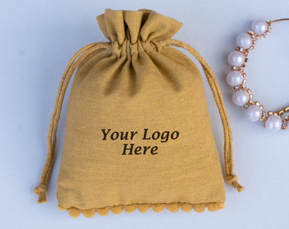 100pcs Eco-Friendly Designer Cotton Drawstring Jewelry Pouch With Custom Logo
