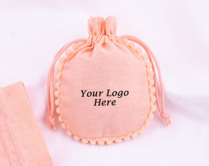 100pcs Designer Cotton Pouches With Logo For Jewelry Packaging