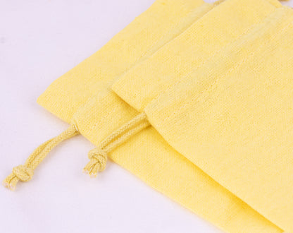 100pcs Yellow Custom Designer Cotton Drawstring Pouch With Logo