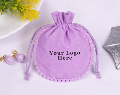 100pcs Best-Selling Designer Cotton Pouches With Logo For Jewelry Packaging