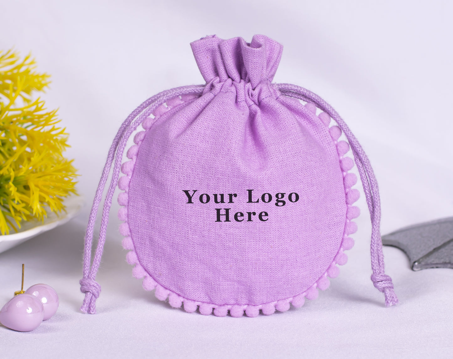 100pcs Best-Selling Designer Cotton Pouches With Logo For Jewelry Packaging