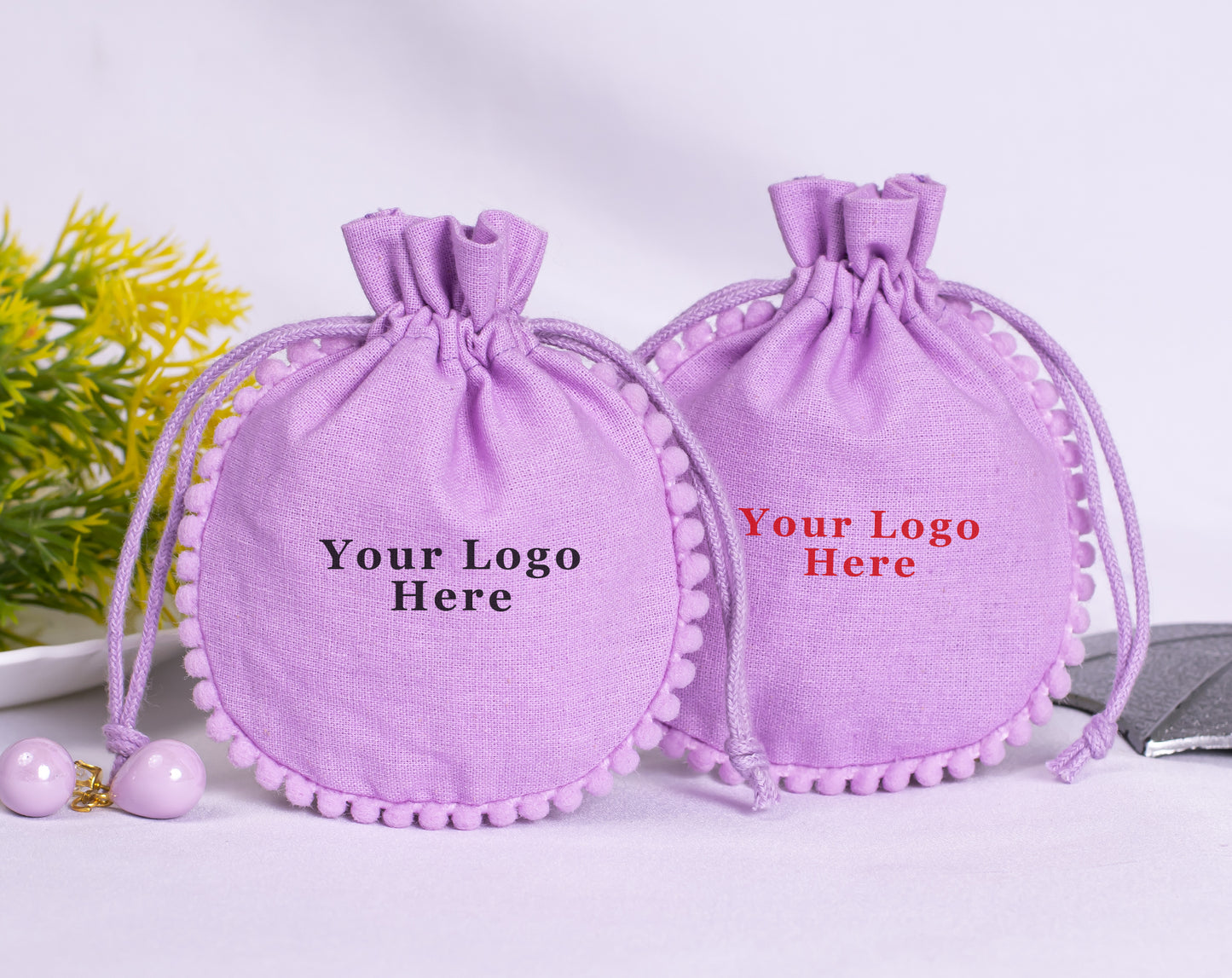 100pcs Best-Selling Designer Cotton Pouches With Logo For Jewelry Packaging