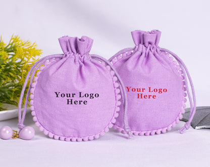 100pcs Best-Selling Designer Cotton Pouches With Logo For Jewelry Packaging