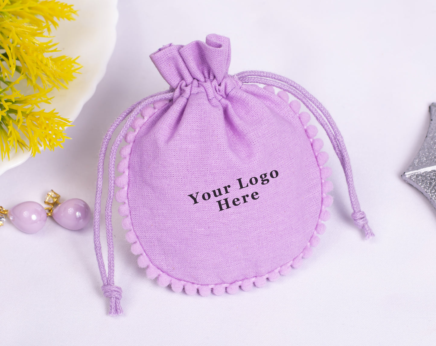 100pcs Best-Selling Designer Cotton Pouches With Logo For Jewelry Packaging