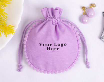 100pcs Best-Selling Designer Cotton Pouches With Logo For Jewelry Packaging
