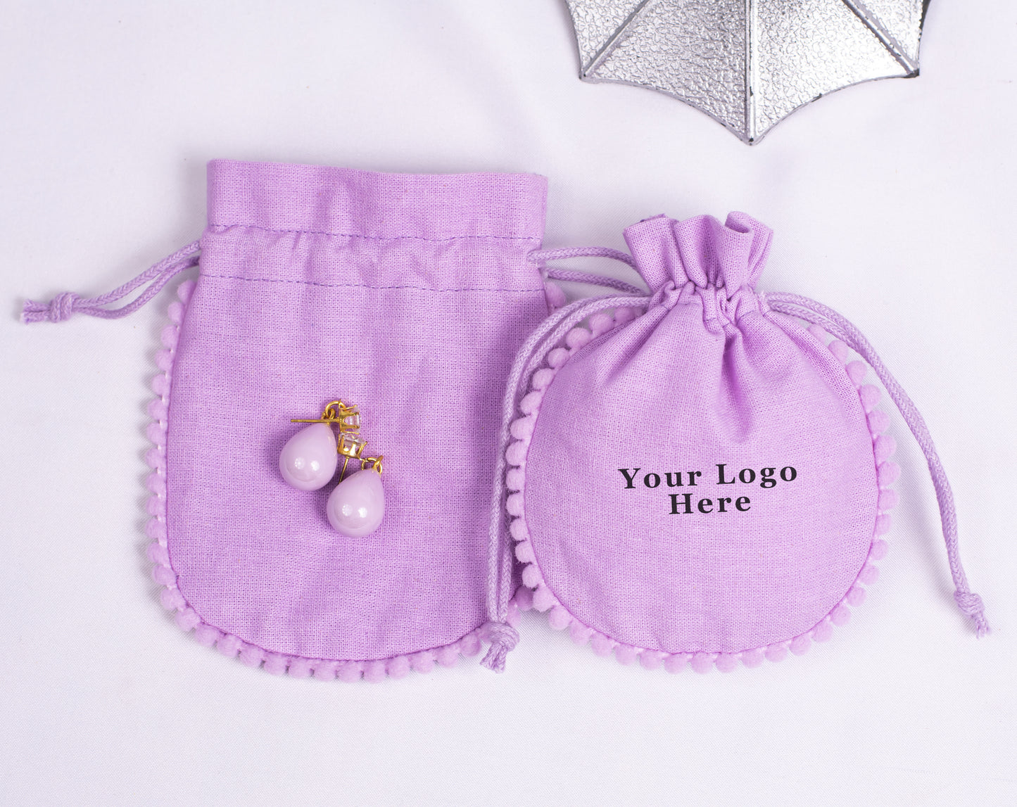100pcs Best-Selling Designer Cotton Pouches With Logo For Jewelry Packaging