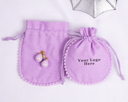100pcs Best-Selling Designer Cotton Pouches With Logo For Jewelry Packaging