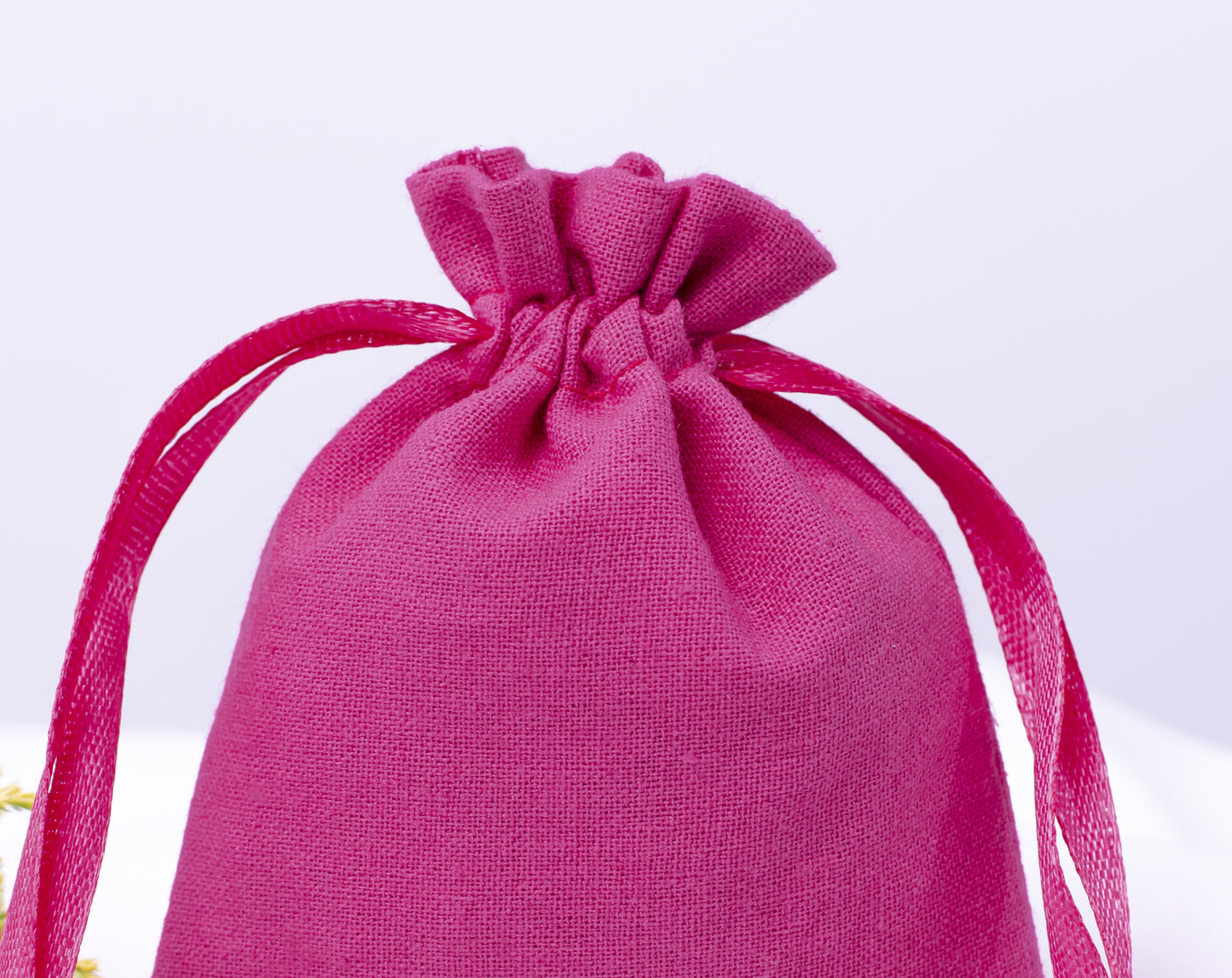 100pcs - Dark Pink Cotton Drawstring Jewelry Pouch With Logo in Wholesale & Bulk