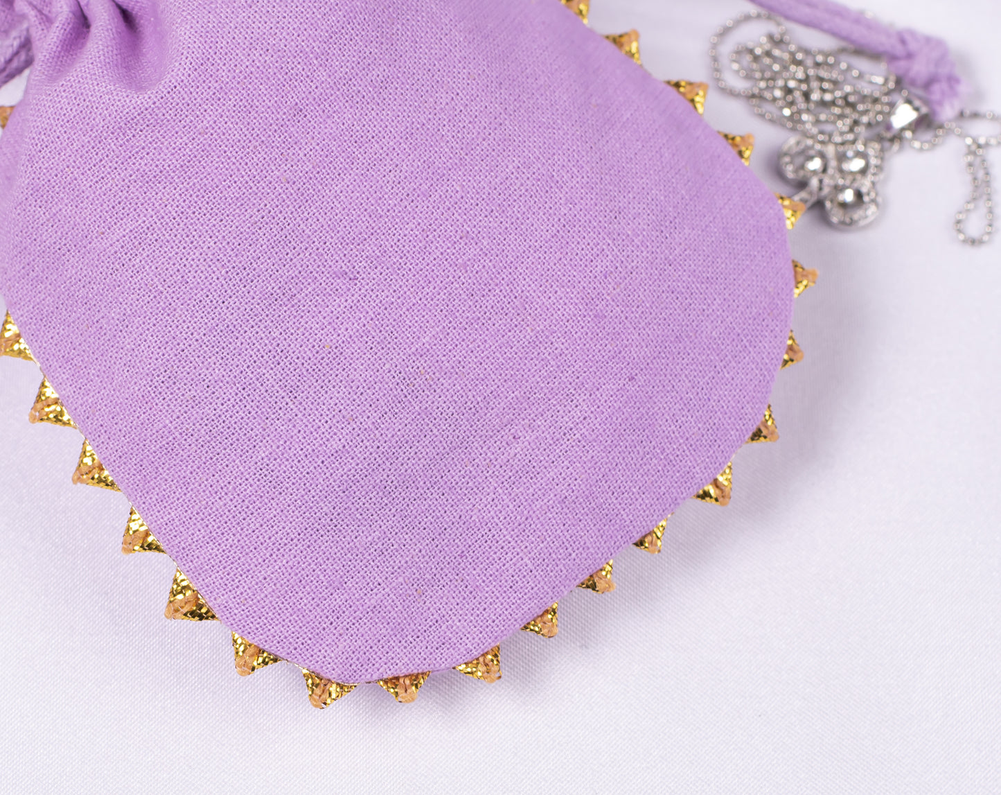 100pcs Round Golden Lace Natural Designer Cotton Pouches With Logo