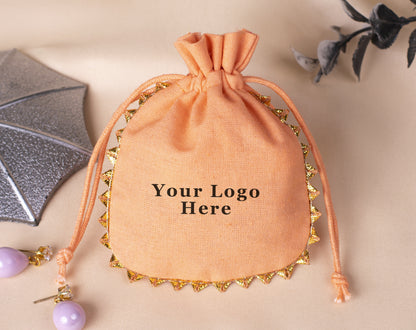 100pcs Wholesale Designer Cotton Pouches With Logo For Jewelry Packaging