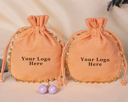 100pcs Wholesale Designer Cotton Pouches With Logo For Jewelry Packaging