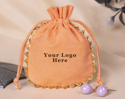 100pcs Wholesale Designer Cotton Pouches With Logo For Jewelry Packaging