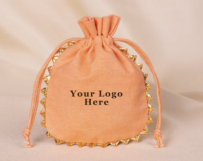 100pcs Wholesale Designer Cotton Pouches With Logo For Jewelry Packaging