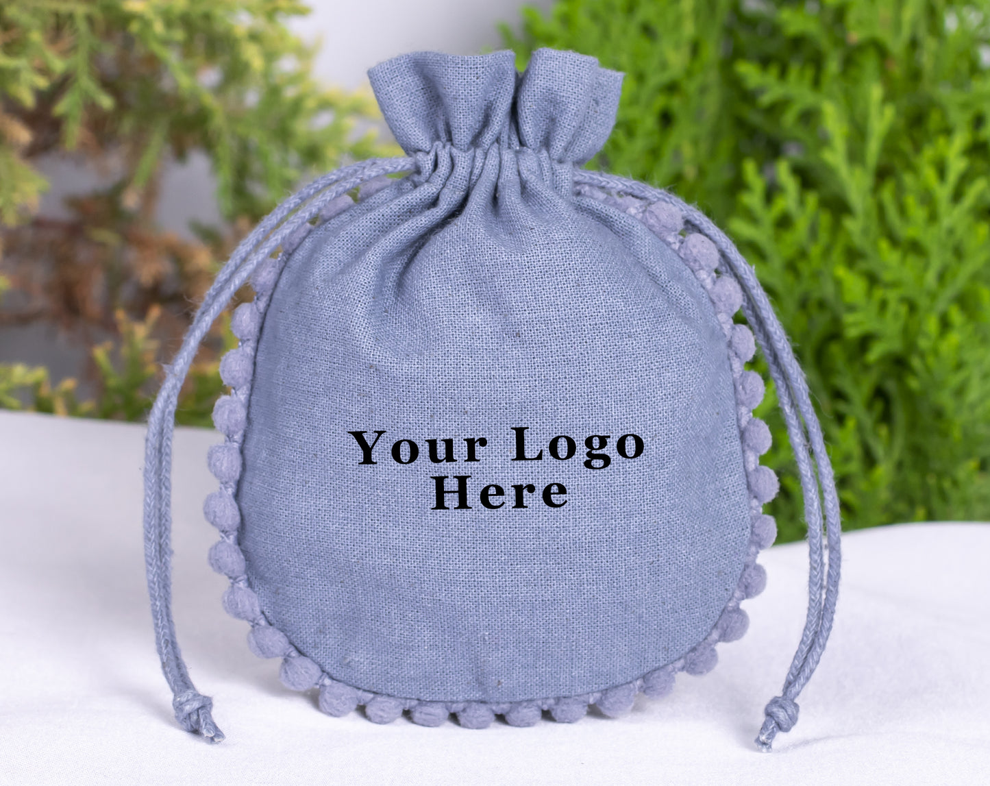 100pcs of Custom Designer Cotton Pouches With Logo, Pure Cotton Jewelry Pouches