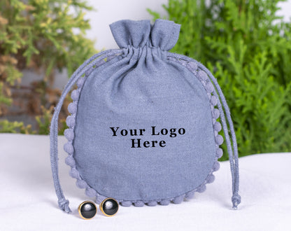 100pcs of Custom Designer Cotton Pouches With Logo, Pure Cotton Jewelry Pouches