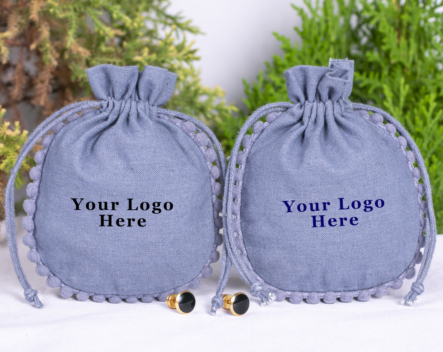 100pcs of Custom Designer Cotton Pouches With Logo, Pure Cotton Jewelry Pouches