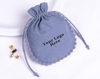 100pcs of Custom Designer Cotton Pouches With Logo, Pure Cotton Jewelry Pouches