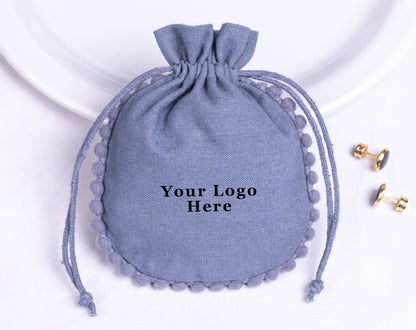 100pcs of Custom Designer Cotton Pouches With Logo, Pure Cotton Jewelry Pouches