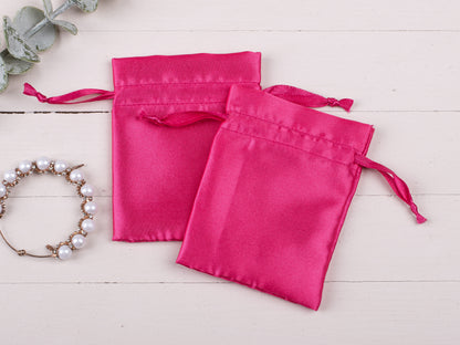 100pcs Luxury Satin Drawstring Pouch With Logo in Wholesale