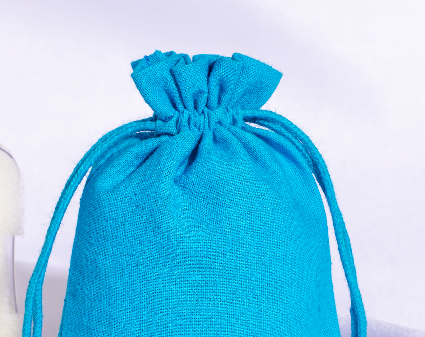 100pcs Turquoise Cotton Drawstring Bags With Logo in Wholesale & Bulk