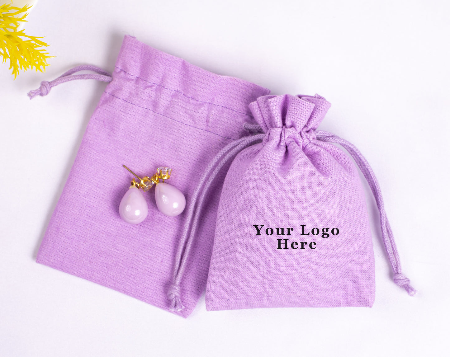 100pcs Cotton Drawstring Bags & Pouches With Logo in Wholesale & Bulk