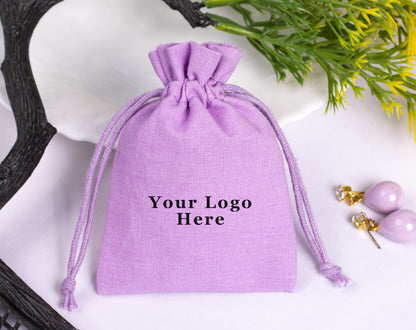 100pcs Cotton Drawstring Bags & Pouches With Logo in Wholesale & Bulk