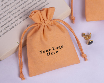 100pcs Pure Cotton Drawstring Pouch With Logo in Wholesale, Eco-Friendly Pouches