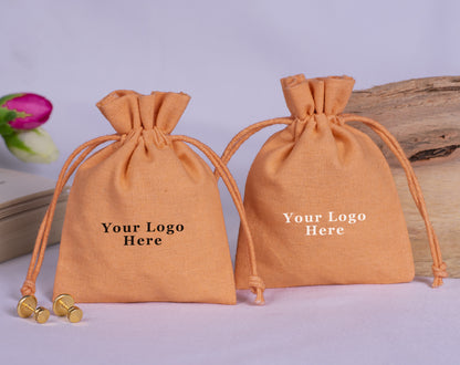 100pcs Pure Cotton Drawstring Pouch With Logo in Wholesale, Eco-Friendly Pouches