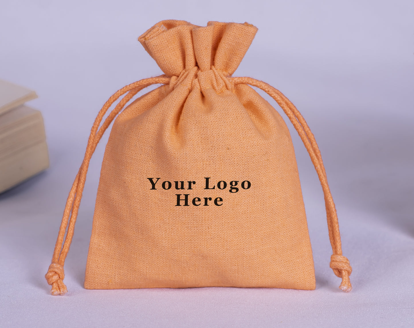 100pcs Pure Cotton Drawstring Pouch With Logo in Wholesale, Eco-Friendly Pouches