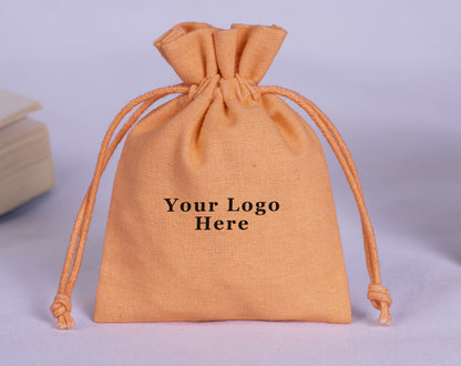 100pcs Pure Cotton Drawstring Pouch With Logo in Wholesale, Eco-Friendly Pouches