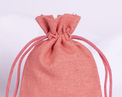 100pcs Pink Cotton Drawstring Pouch With Logo in Wholesale & Bulk