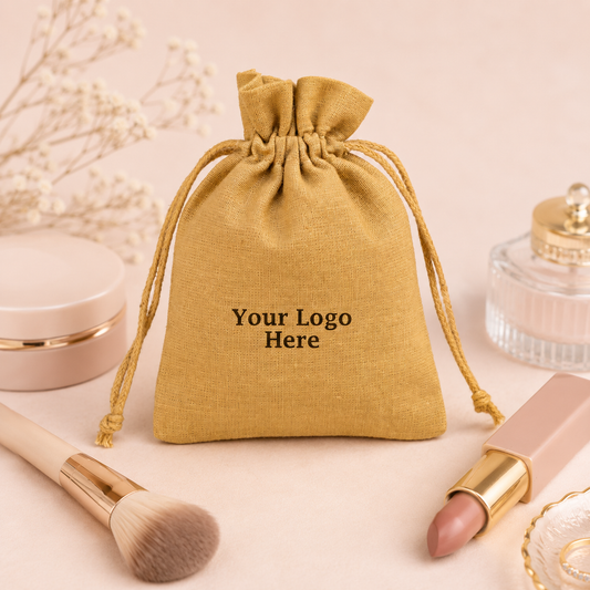 100pcs Cotton Cosmetic Packaging Pouches | Custom Branded Drawstring Bags Wholesale