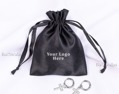 100pcs Stylish Satin Drawstring Jewelry Bags With Logo in Wholesale & Bulk