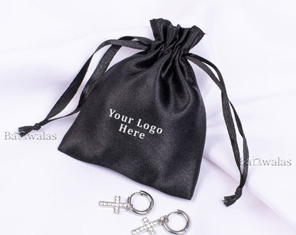 100pcs Stylish Satin Drawstring Jewelry Bags With Logo in Wholesale & Bulk