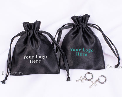 100pcs Stylish Satin Drawstring Jewelry Bags With Logo in Wholesale & Bulk