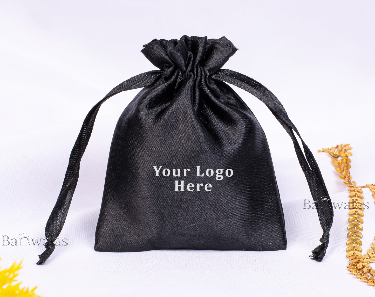100pcs Stylish Satin Drawstring Jewelry Bags With Logo in Wholesale & Bulk