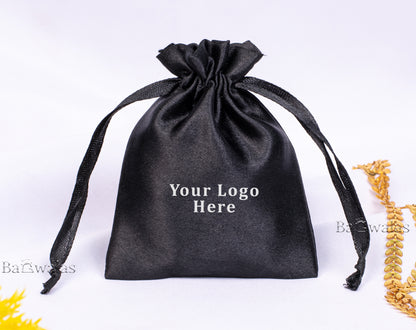 100pcs Stylish Satin Drawstring Jewelry Bags With Logo in Wholesale & Bulk