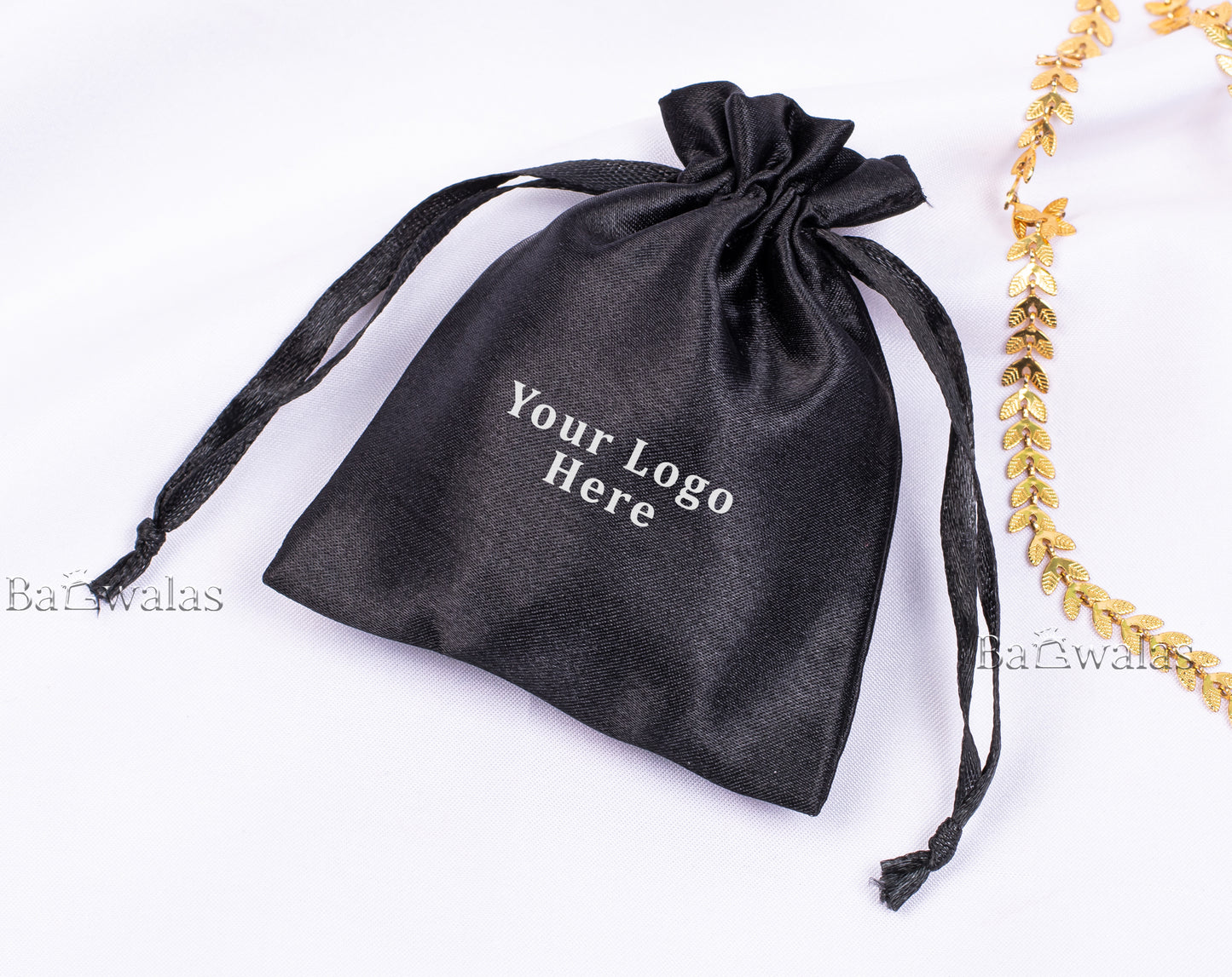 100pcs Stylish Satin Drawstring Jewelry Bags With Logo in Wholesale & Bulk