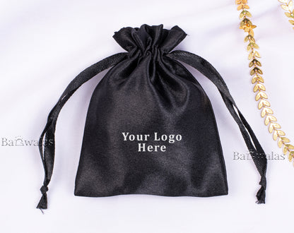 100pcs Stylish Satin Drawstring Jewelry Bags With Logo in Wholesale & Bulk