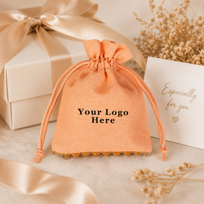 100pcs Premium Gift Packaging Pouches | Cotton Bags with Bottom Lace with Closure