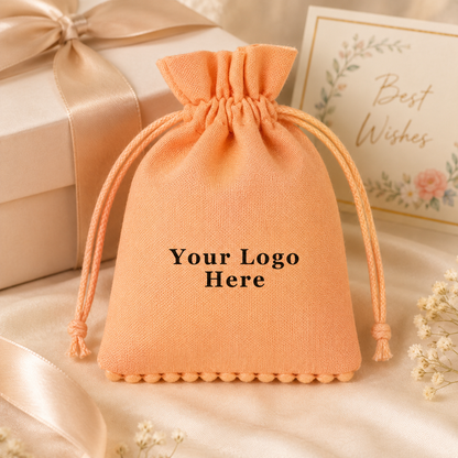 100pcs Bottom Pompom Cotton Gift Bags | Personalized Packaging for Boutique Products