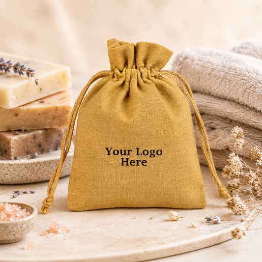 100pcs Personalized Herbal Product Pouches | Custom Cotton Packaging Bags with Logo