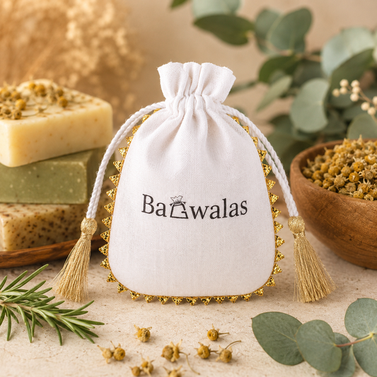 100pcs Handmade Soap Pouches with Round Lace Drawstring Closure | Custom Cotton Packaging Bags
