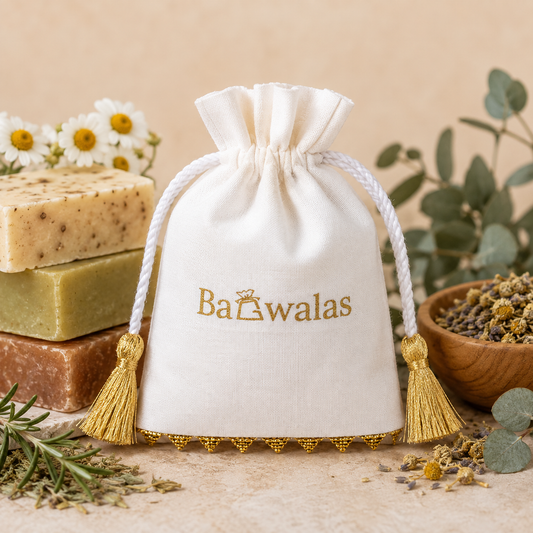 100pcs Herbal Product Bags | Bottom Lace Cotton Pouches for Herbal Brands