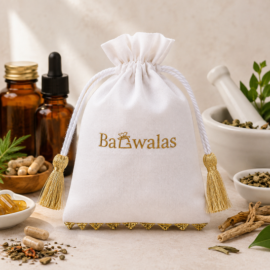 100pcs Healthcare Product Bags | Cotton Bottom Lace Pouches with Drawstring Closure