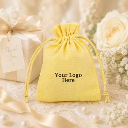 100pcs Custom Event Favor Pouches | Cotton Drawstring Bags for Weddings & Celebrations