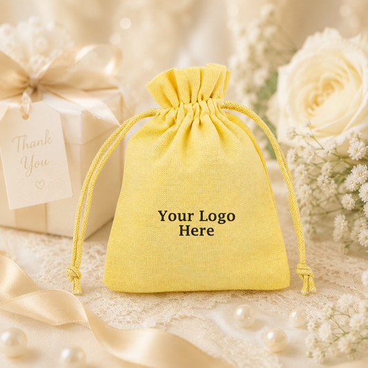 100pcs Custom Event Favor Pouches | Cotton Drawstring Bags for Weddings & Celebrations