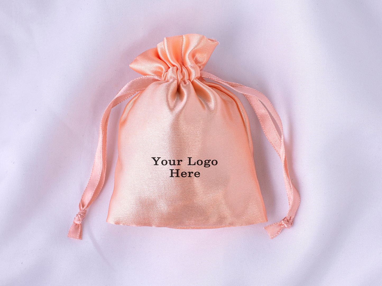 100pcs Superior Satin Drawstring Pouch With Logo in Wholesale